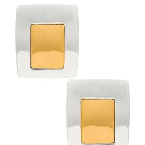 Modern Silver and Gold Earrings with Geometric Design